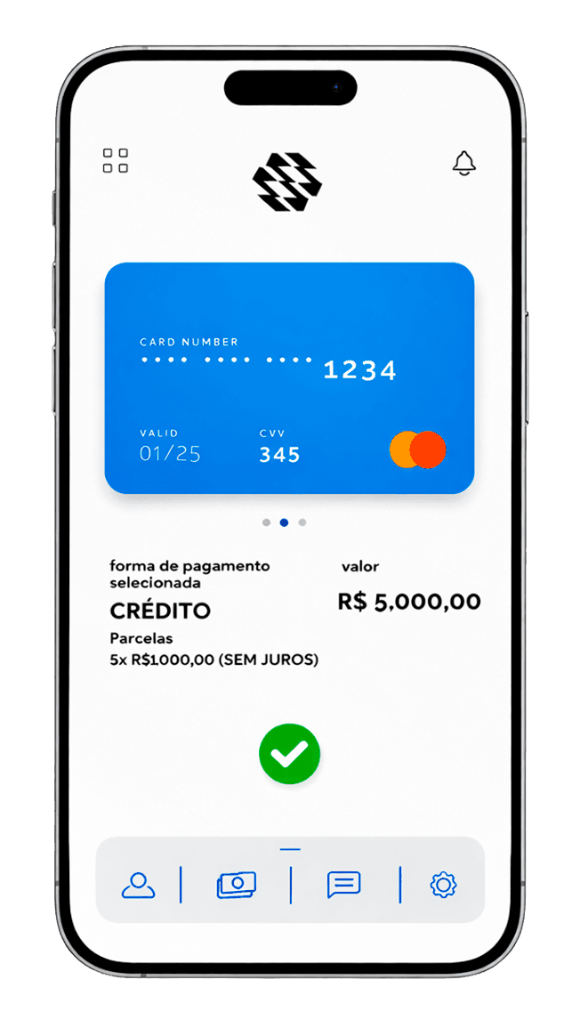 Interface de checkout transparente em dispositivo móvel